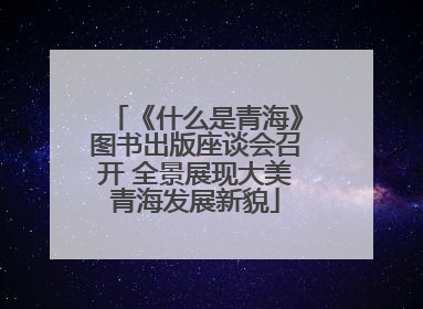 《什么是青海》图书出版座谈会召开 全景展现大美青海发展新貌