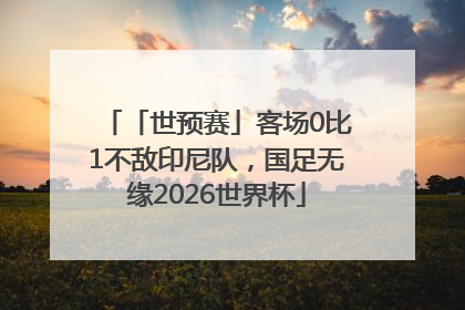 「世预赛」客场0比1不敌印尼队，国足无缘2026世界杯