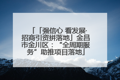 「强信心 看发展·招商引资拼落地」金昌市金川区：“全周期服务”助推项目落地