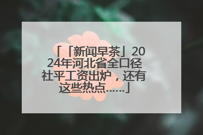 「新闻早茶」2024年河北省全口径社平工资出炉，还有这些热点……