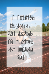 「黔进先锋·贵在行动」赵大志的“民生账本”画满勾勾