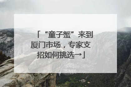 “童子蟹”来到厦门市场，专家支招如何挑选→