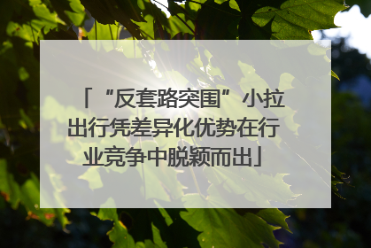 “反套路突围”小拉出行凭差异化优势在行业竞争中脱颖而出