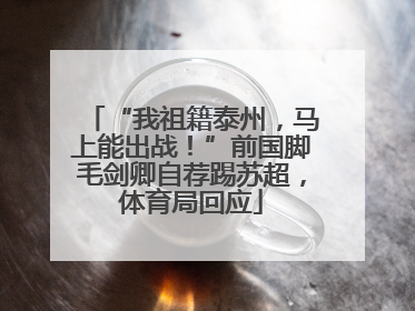 “我祖籍泰州，马上能出战！”前国脚毛剑卿自荐踢苏超，体育局回应