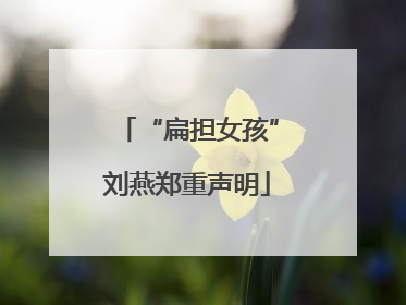 “扁担女孩”刘燕郑重声明