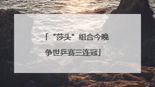 “莎头”组合今晚争世乒赛三连冠