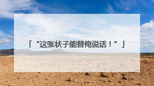 “这张状子能替俺说话！”