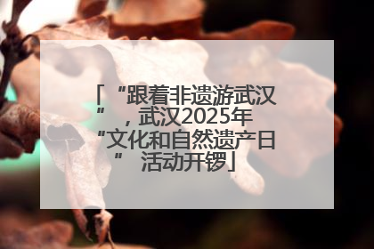 “跟着非遗游武汉”，武汉2025年“文化和自然遗产日” 活动开锣