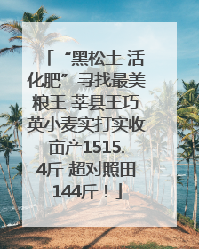 “黑松土 活化肥”寻找最美粮王 莘县王巧英小麦实打实收亩产1515.4斤 超对照田144斤！