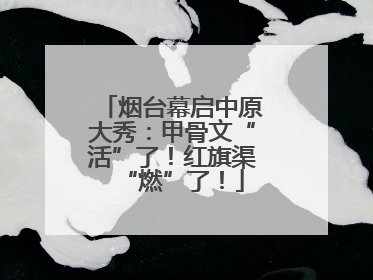 烟台幕启中原大秀：甲骨文“活”了！红旗渠“燃”了！