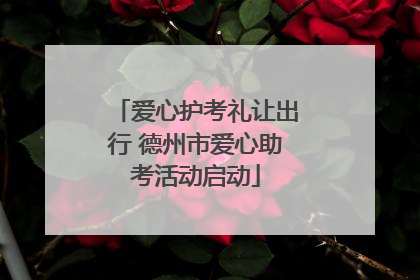 爱心护考礼让出行 德州市爱心助考活动启动