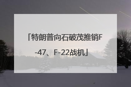 特朗普向石破茂推销F-47、F-22战机