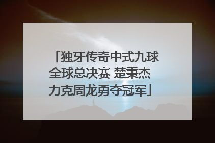 独牙传奇中式九球全球总决赛 楚秉杰力克周龙勇夺冠军