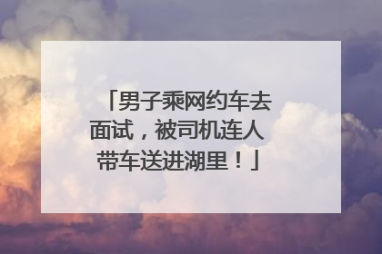 男子乘网约车去面试，被司机连人带车送进湖里！