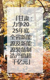 甘肃：力争2025年底全省新能源及新能源装备制造产值超千亿元