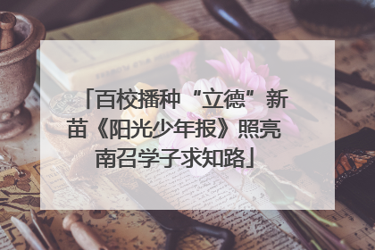 百校播种“立德”新苗《阳光少年报》照亮南召学子求知路