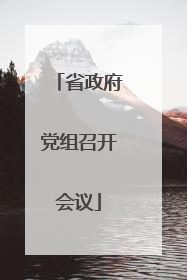 省政府党组召开会议