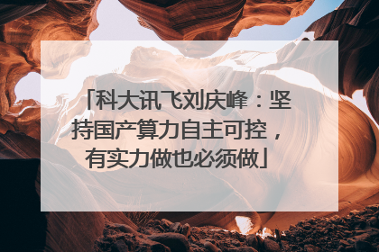 科大讯飞刘庆峰：坚持国产算力自主可控，有实力做也必须做