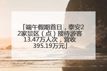 端午假期首日，泰安22家景区（点）接待游客13.47万人次，营收395.19万元