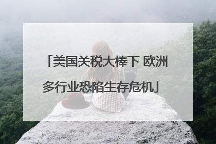 美国关税大棒下 欧洲多行业恐陷生存危机