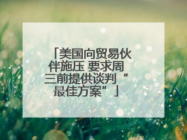 美国向贸易伙伴施压 要求周三前提供谈判“最佳方案”