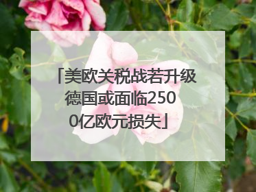 美欧关税战若升级 德国或面临2500亿欧元损失