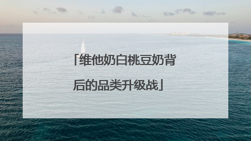 维他奶白桃豆奶背后的品类升级战