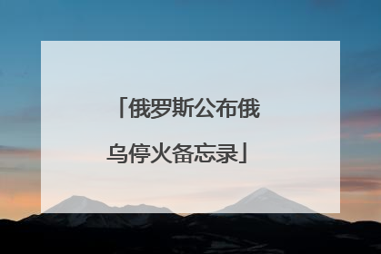 俄罗斯公布俄乌停火备忘录