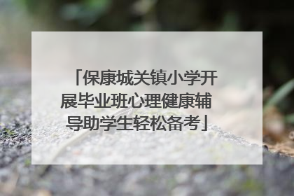 保康城关镇小学开展毕业班心理健康辅导助学生轻松备考