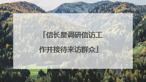 信长星调研信访工作并接待来访群众