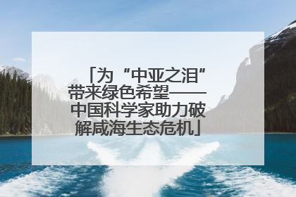 为“中亚之泪”带来绿色希望——中国科学家助力破解咸海生态危机
