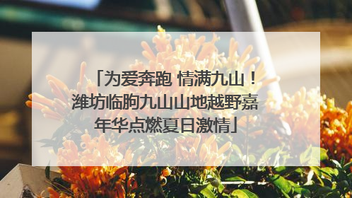 为爱奔跑 情满九山！潍坊临朐九山山地越野嘉年华点燃夏日激情