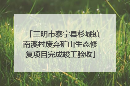 三明市泰宁县杉城镇南溪村废弃矿山生态修复项目完成竣工验收