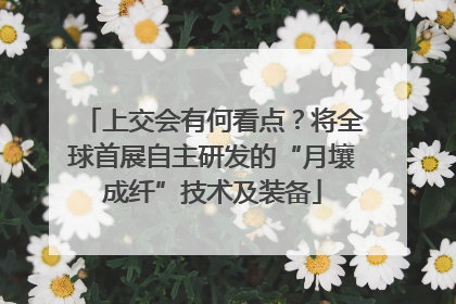 上交会有何看点？将全球首展自主研发的“月壤成纤”技术及装备