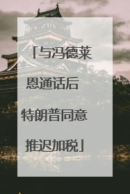 与冯德莱恩通话后 特朗普同意推迟加税