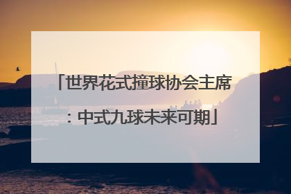 世界花式撞球协会主席：中式九球未来可期