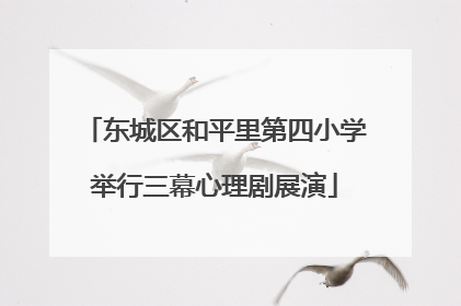 东城区和平里第四小学举行三幕心理剧展演