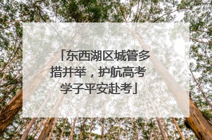东西湖区城管多措并举，护航高考学子平安赴考