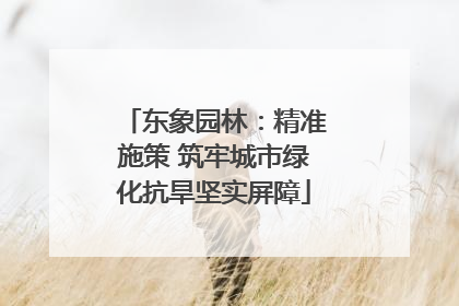 东象园林：精准施策 筑牢城市绿化抗旱坚实屏障