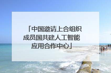 中国邀请上合组织成员国共建人工智能应用合作中心