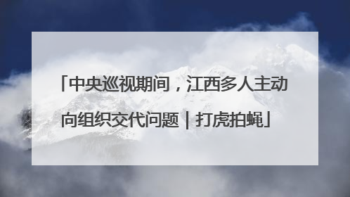 中央巡视期间，江西多人主动向组织交代问题｜打虎拍蝇