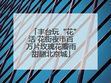 丰台玩“花”活 花街夜市百万片玫瑰花瓣雨甜翻北京城
