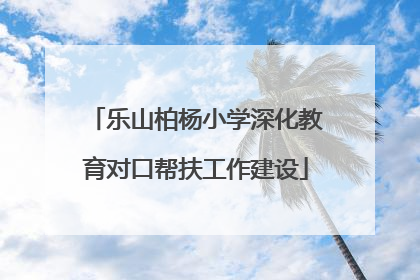 乐山柏杨小学深化教育对口帮扶工作建设