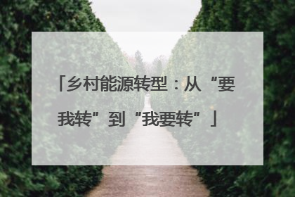 乡村能源转型：从“要我转”到“我要转”