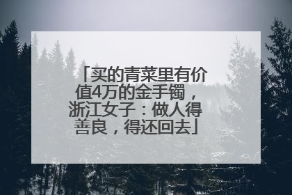 买的青菜里有价值4万的金手镯，浙江女子：做人得善良，得还回去