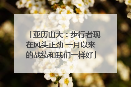 亚历山大：步行者现在风头正劲 一月以来的战绩和我们一样好