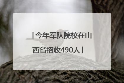 今年军队院校在山西省招收490人