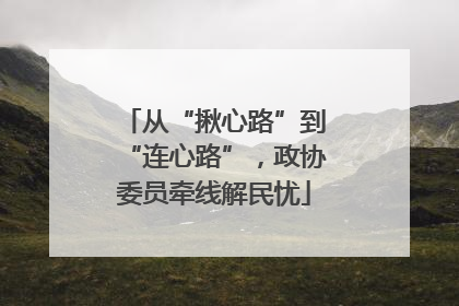 从“揪心路”到“连心路”，政协委员牵线解民忧