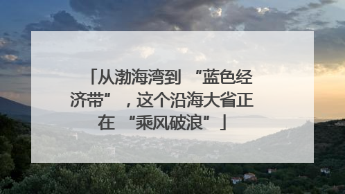 从渤海湾到 “蓝色经济带”，这个沿海大省正在 “乘风破浪”