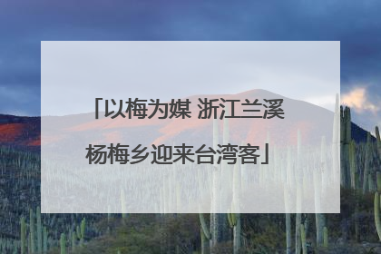 以梅为媒 浙江兰溪杨梅乡迎来台湾客